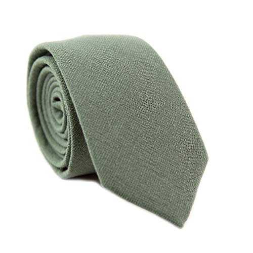 Men's Skinny Tie, Cotton Wool Linen Necktie