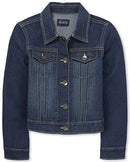 The Children's Place Girls Basic Denim Jacket,Dk Stone,M (7/8)