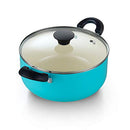 Ceramic coating cookware set, 10-Piece, Turquoise