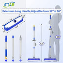 Long Handle Scrub Brushes for Cleaning, 2-in-1 Stiff Bristle Shower Cleaning Brush