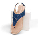 Women's Rhinestone Casual Wear Cute Gladiator Flat Sandals Beach Dressy T-Strap