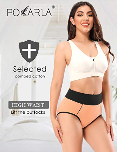 Women's High Waisted Cotton Underwear Soft Breathable Postpartum Panties