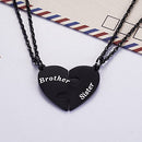 Brother and Sister Heart Matching Necklace Set for 2