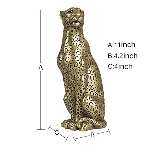 Cheetah Statue Home Decor Leopard Sculpture Resin Sitting Cheetah Figurine