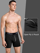 Mens Stretch Boxer Briefs Soft Cotton Open Fly Underwear Pack of 5 Small