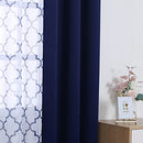 Mix and Match Curtains - 2 Pieces Moroccan Print Sheer Curtains and 2 Pieces Blackout
