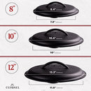 Cast Iron Skillet Set with Lids - 8"+10"+12"-inch Pre-Seasoned Covered Frying Pan Set