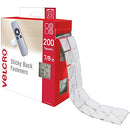 Brand Mounting Squares | 200pk, 7/8" White | Adhesive Sticky Back Hook and Loop