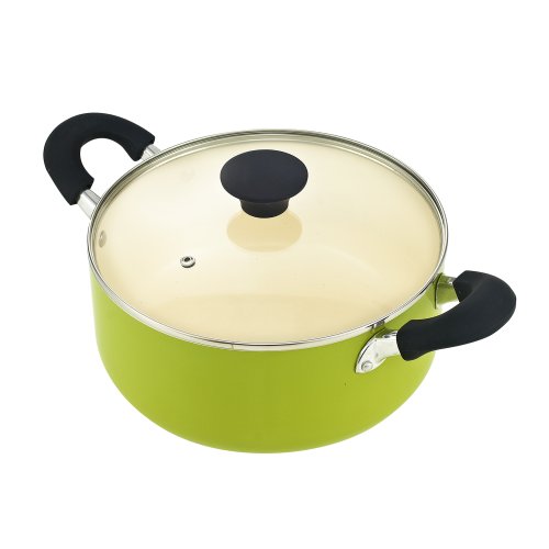 Cook N Home Ceramic Coating cookware Set, 10-Piece, Green