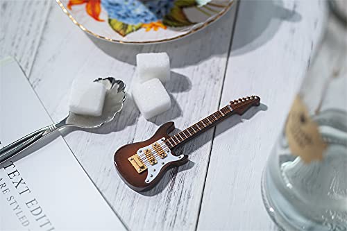 Alano 10cm Coffee Electric Guitar Model Mini Musical Instrument Decorative Ornament