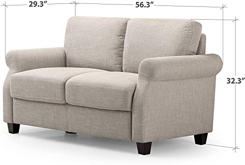 Loveseat Sofa / Easy, Tool-Free Assembly, Beige