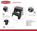 2-Step Molded Plastic Stool with Non-Slip Step Treads, 300-Pound Capacity