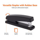 Stapler with 1000 Staples, for Office or Desk, 10 Sheet Capacity, Non-Slip, Black