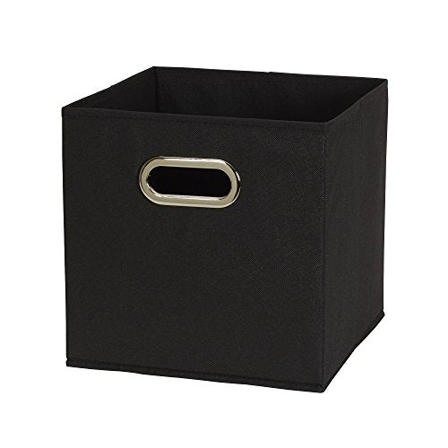 Foldable Fabric Storage Bins | Set of 6 Cubby Cubes With Handles | Black