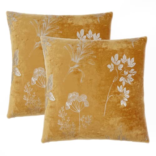 Foil Print Velvet Throw Pillow Covers 18 x 18 Decorative Pillow Covers