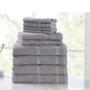 10-Piece Towel Set | 100% Light Terry Cotton - (Grey)