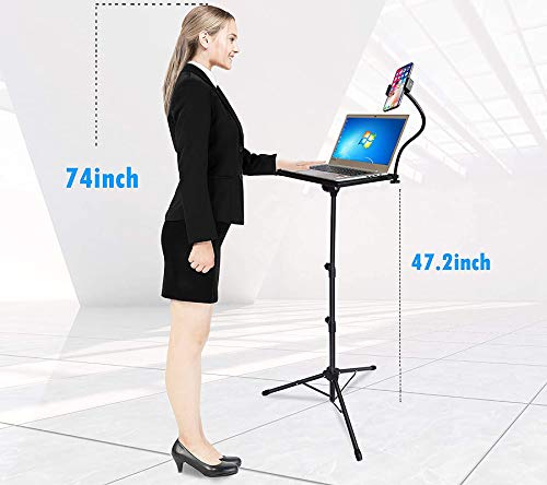 Projector Stand,Laptop Tripod Stand Adjustable Height 17.7 to 47.2 Inch Racks Holder