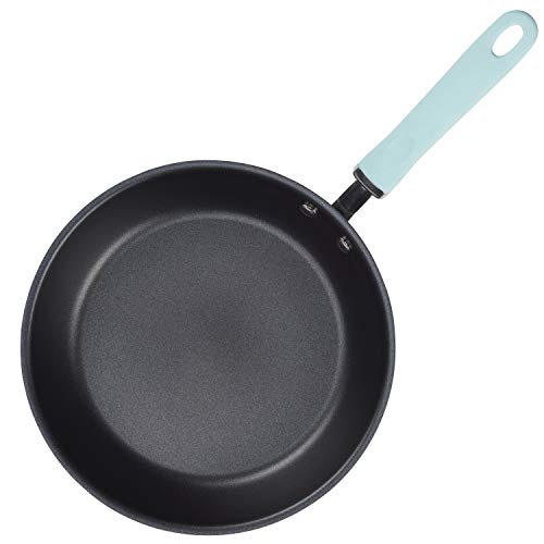Rachael Ray Twin Pack Hard Anodized Aluminum Skillet Set, 9.5 & 11.75-Inch, Light Blue