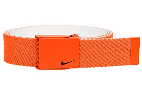 Nike Men's New Tech Essentials Reversible Web Belt, Team Orange/White