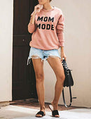 Womens Crewneck Sweatshirt Long Sleeve Raglan Letter Print Terry Casual Top