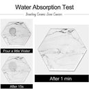 6 pcs Hexagon Absorbent Coaster Set with Holder Decorative White Marble Cup