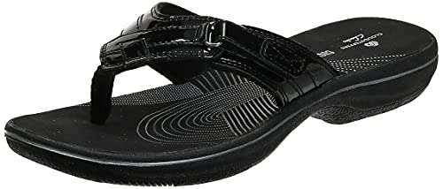 Women's Breeze Sea Flip-Flop, Black Synthetic Patent