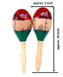 Maracas,2pcs 10inch Large Wood Rumba Shakers,Latin Hand Percussion with Full, Bright Vibrant Sound