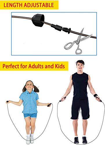 2 Pack Adjustable Jump Rope for Workout, Fitness Jump Rope for Men Women and Kids