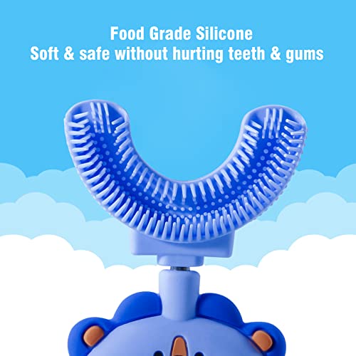 Kids U-Shaped Toothbrush for Toddlers Aged 2-7, Food Grade Soft Silicone Brush Head