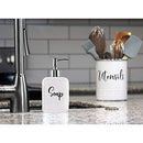 Soap Dispenser – 13oz, Ceramic, White Hand Pump