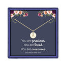 Gold Disc Initial Necklaces for Girls Women, 14K Gold Filled Handmade Personalized
