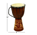Deco 79 89847 Wood Leather Djembe Drum Home Décor Product, 16"H/9"W