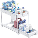 Under Sink Organizer, Sliding Cabinet Basket Organizer 2 Tier Under Bathroom Storage