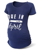 Maternity Clothes Ruched Side Maternity Tee Graphic Pregnancy Tops