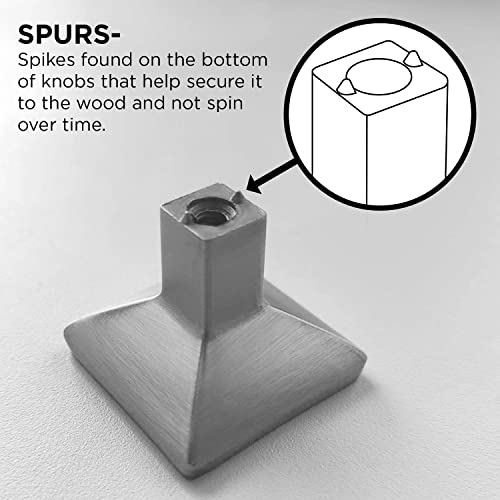Heritage 10 Pack of Square Cabinet Knobs, Modern Pulls for Kitchen Cabinet Doors,