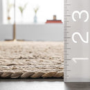 Hand Woven Farmhouse Jute Area Rug, 6 ft x 9 ft, Natural