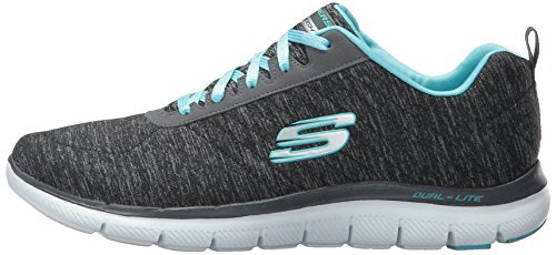 Skechers Women's Flex Appeal 2.0 Fashion Sneaker, black light blue