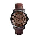 Fossil Men's Automatic Stainless Steel and Leather Three-Hand Watch