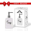 Soap Dispenser – 13oz, Ceramic, White Hand Pump