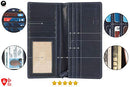 Mens Vintage Genuine Leather RFID Blocking Long Wallet Bifold Wallets For Men