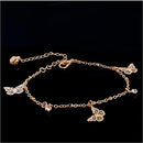 Sither Butterfly Anklet for Women Fashion Girls Crystal Pendant Anklet Bracelets