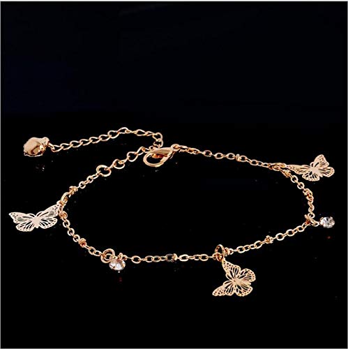 Sither Butterfly Anklet for Women Fashion Girls Crystal Pendant Anklet Bracelets