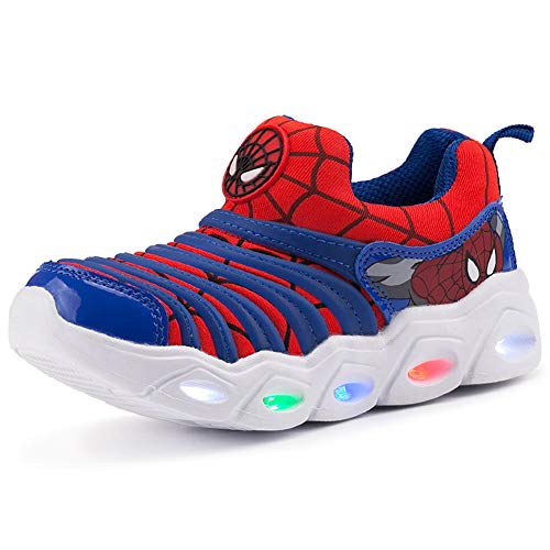 YUNICUS Light Up Sneakers for Boys, Spider Caterpillar