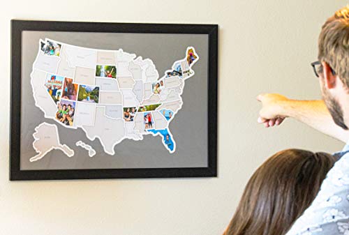 50 States USA Photo Map - Frame Optional - Made in America