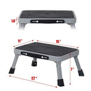Non-Slip Step Stool, Rubber Platform Steel 1-Step Ladder, Sturdy