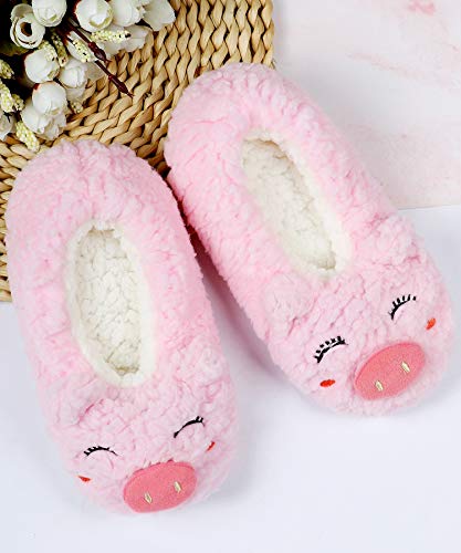 Kid's Animal Slipper Socks, Cartoon Cozy Fleece Indoor Slipper, Fluzzy Warm bedroom Shoe