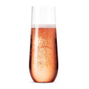 48 Pack Stemless Plastic Champagne Flutes Disposable 9 Oz Clear Plastic Glasses