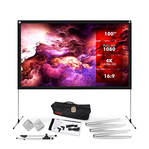 Projector Screen with Stand - 100" 16:9 HD 4K Portable Lightweight Freestanding Foldable