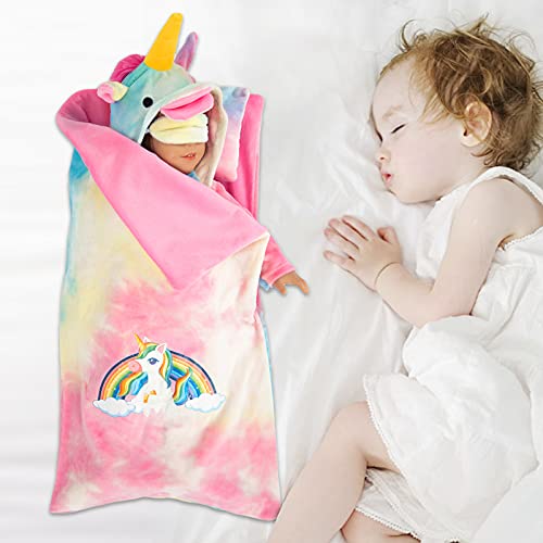 18 inch Doll Clothes and Doll Sleeping Bag Set - Rainbow Unicorn Doll Costume