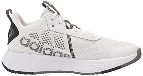 adidas Men's Ownthegame 2.0 Basketball Shoe, White/Black/Grey, 10.5